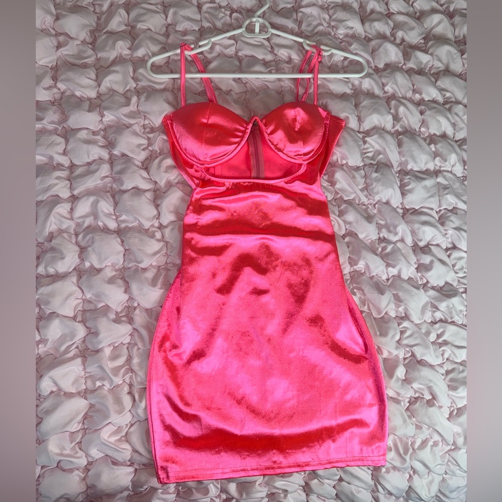 Satin Pink Mini Dress